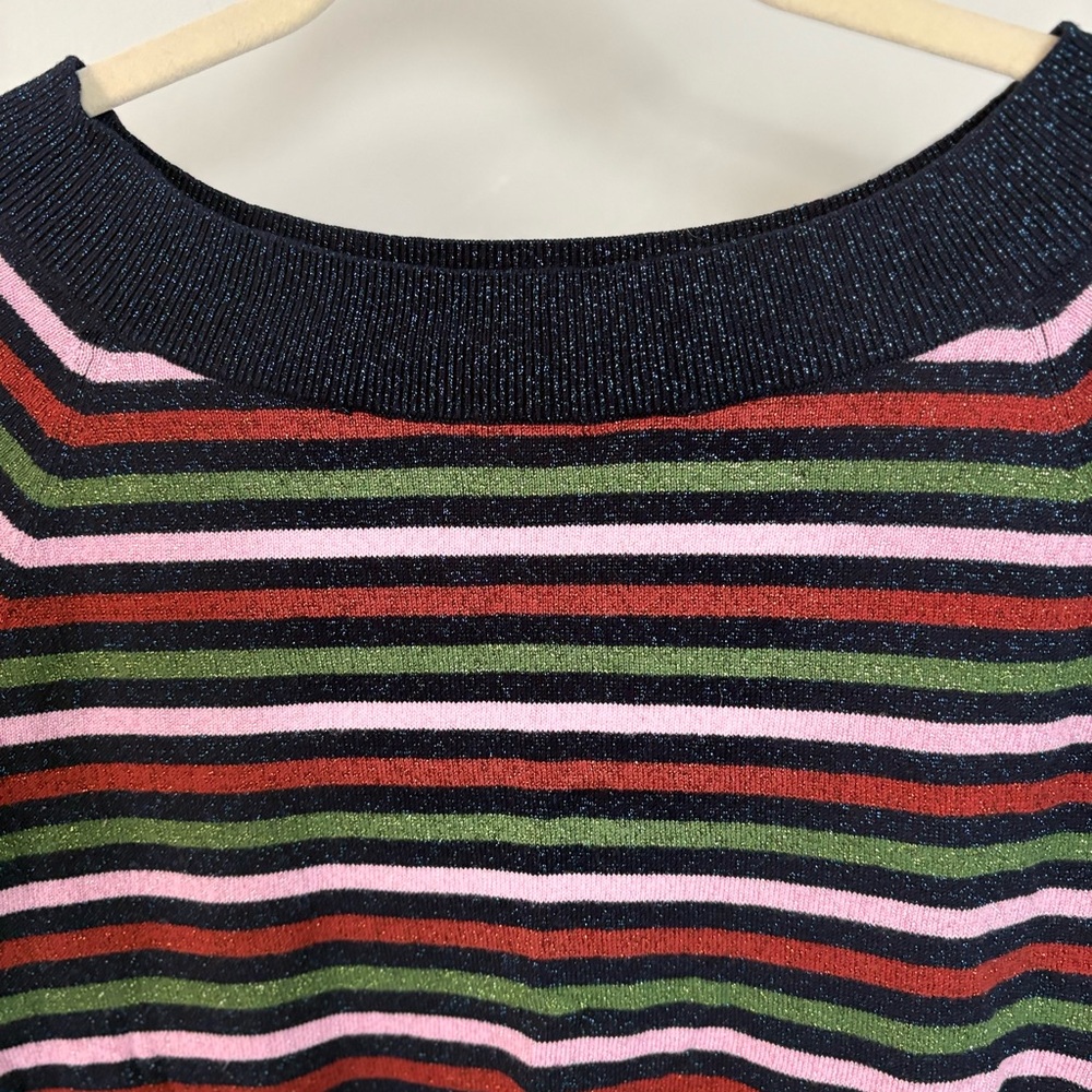 Boden Mabel Striped Wool Metallic Shimmer  Sweater - size 6 - Picture 5 of 8